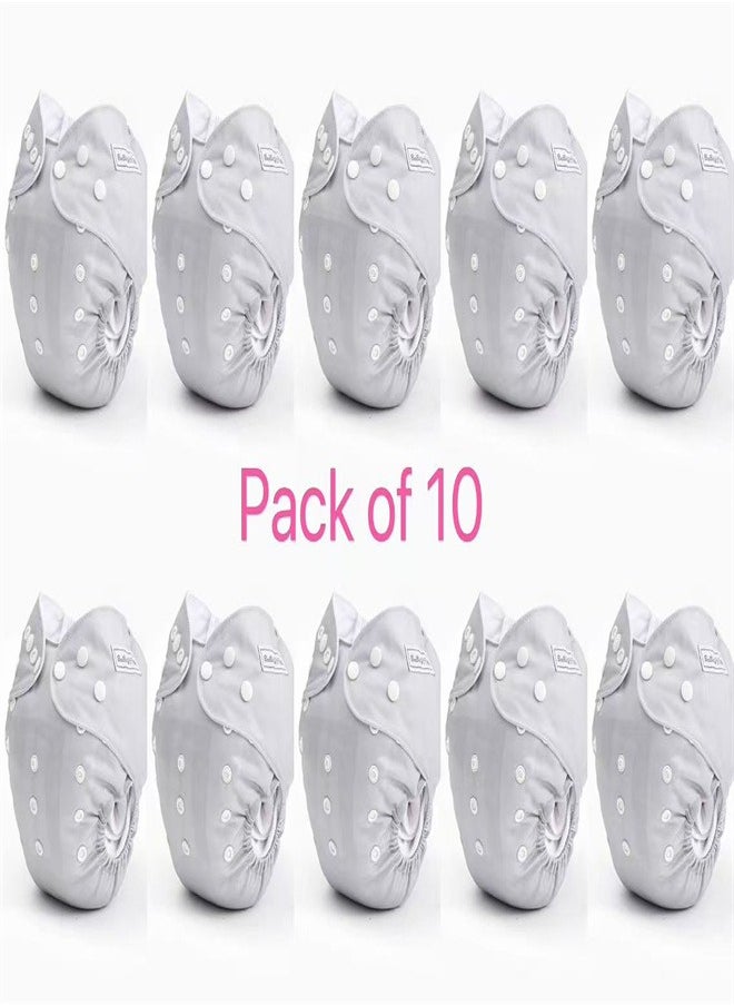 Baby Cloth Diapers 10 Pack One Size Adjustable Washable Reusable for Baby Girls and Boys