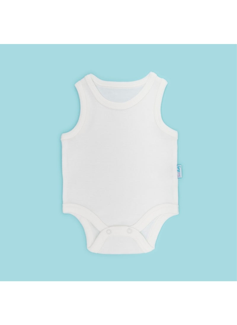 3-Piece Baby Undershirt Bodysuit with Snap Fasteners Ecru 100% Cotton Newborn