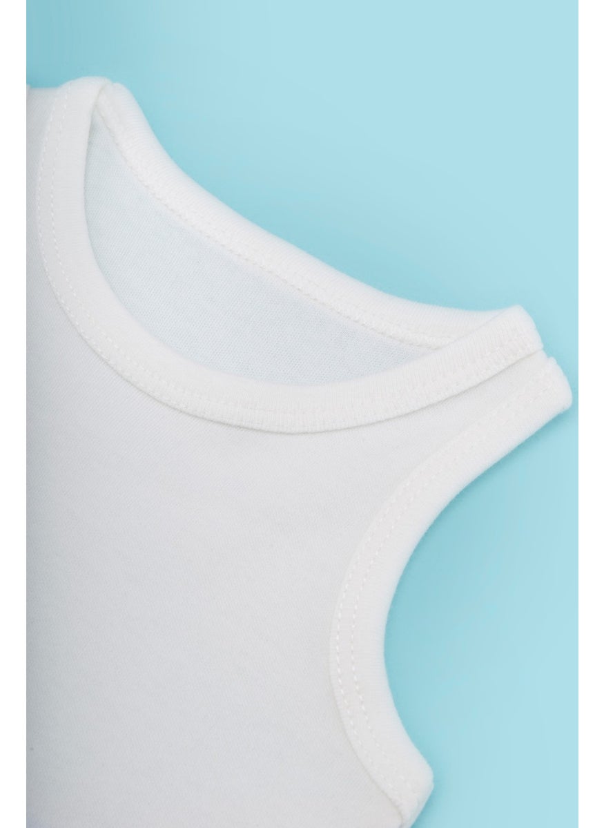 3-Piece Baby Undershirt Bodysuit with Snap Fasteners Ecru 100% Cotton Newborn