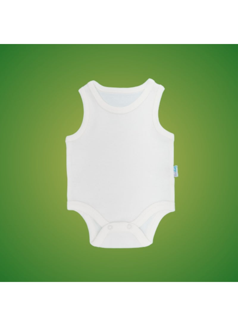 3-Piece Baby Athlete Bodysuit with Snap Fasteners White 100% Cotton - White Baby Bodysuit