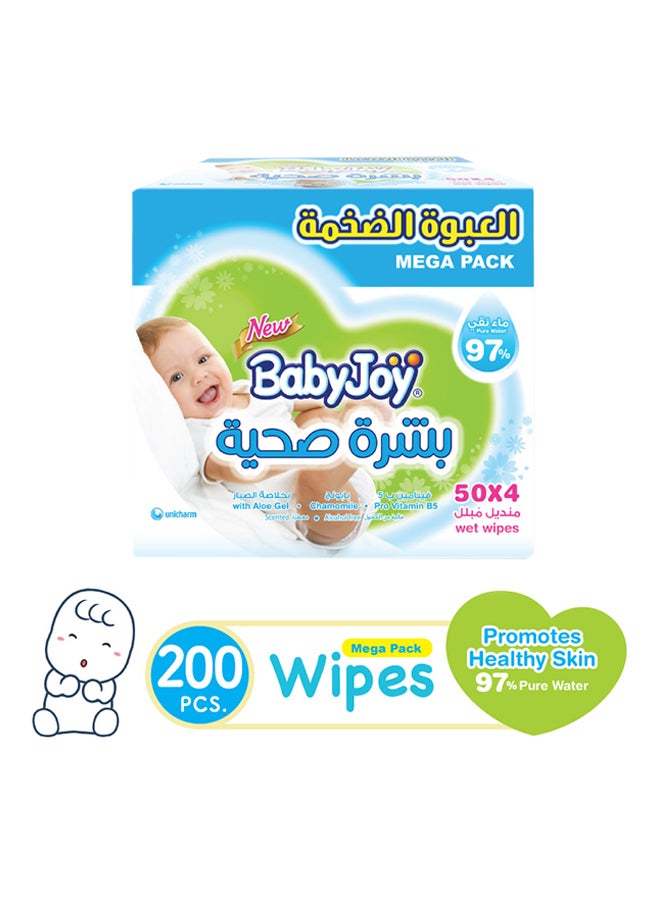 Pack Of 6 Wet Wipes Mega Pack, 200 Count