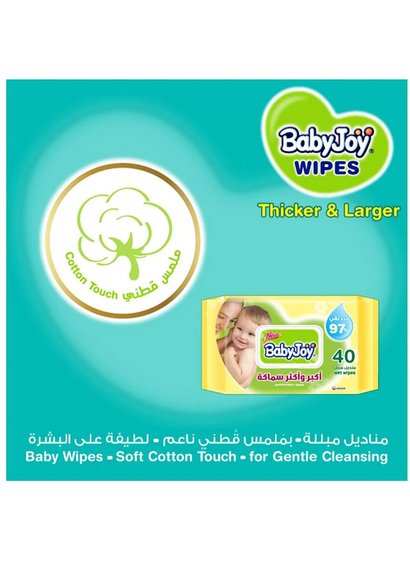 BabyJoy Large Wet Wipes - Soft Cotton Feel, 97% Pure Water, 120-Pack Mega Box