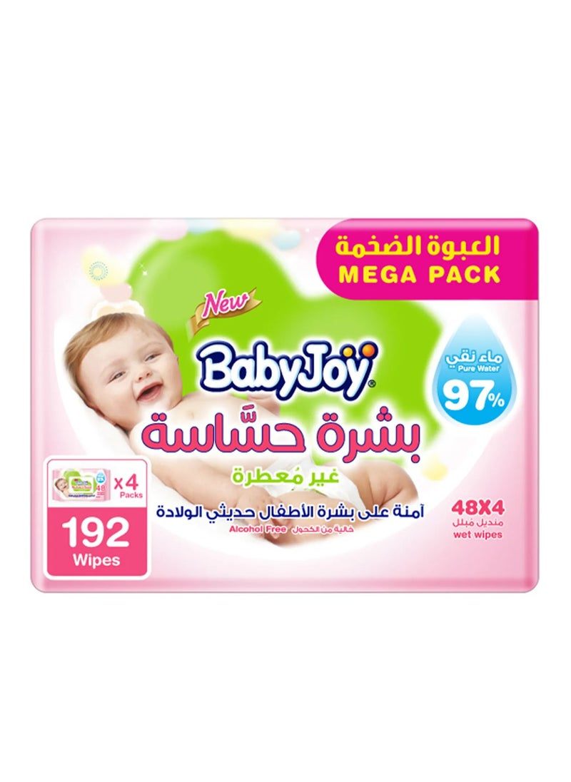 BabyJoy Sensitive Skin Wet Wipes Mega Pack - 192 Pieces