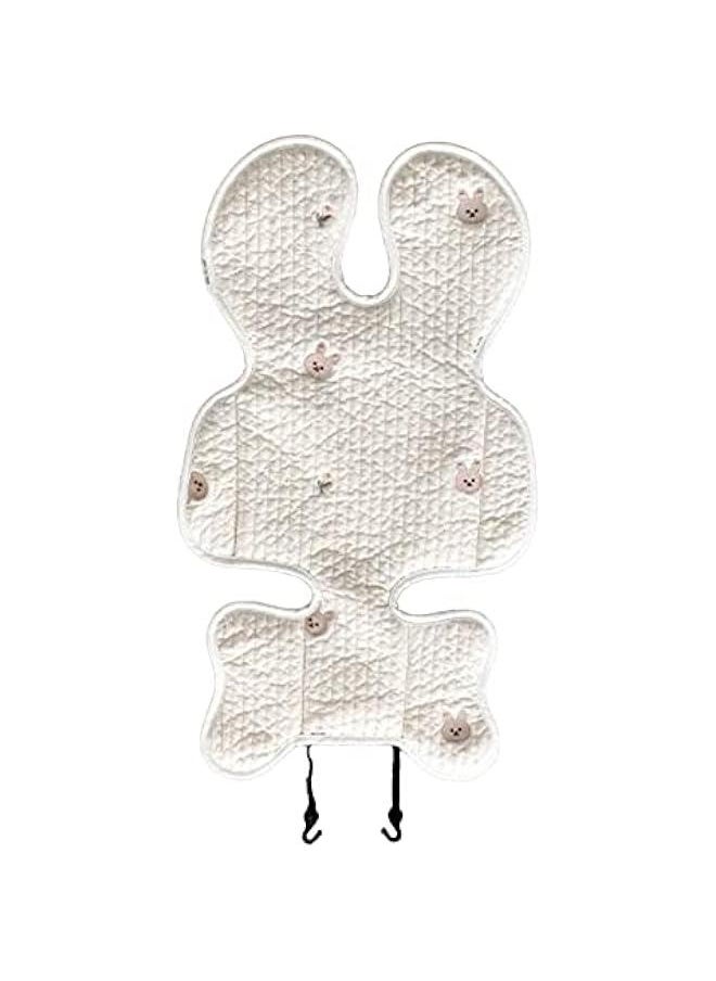 Infants Car Seat Insert, Infants Infants Adjust Heads Support Safety Pillow and Soft Infants Stroller Seat Cushion Breathable Pure Cotton Infant Car Seat Heads Neck Body Support (Rabbit)