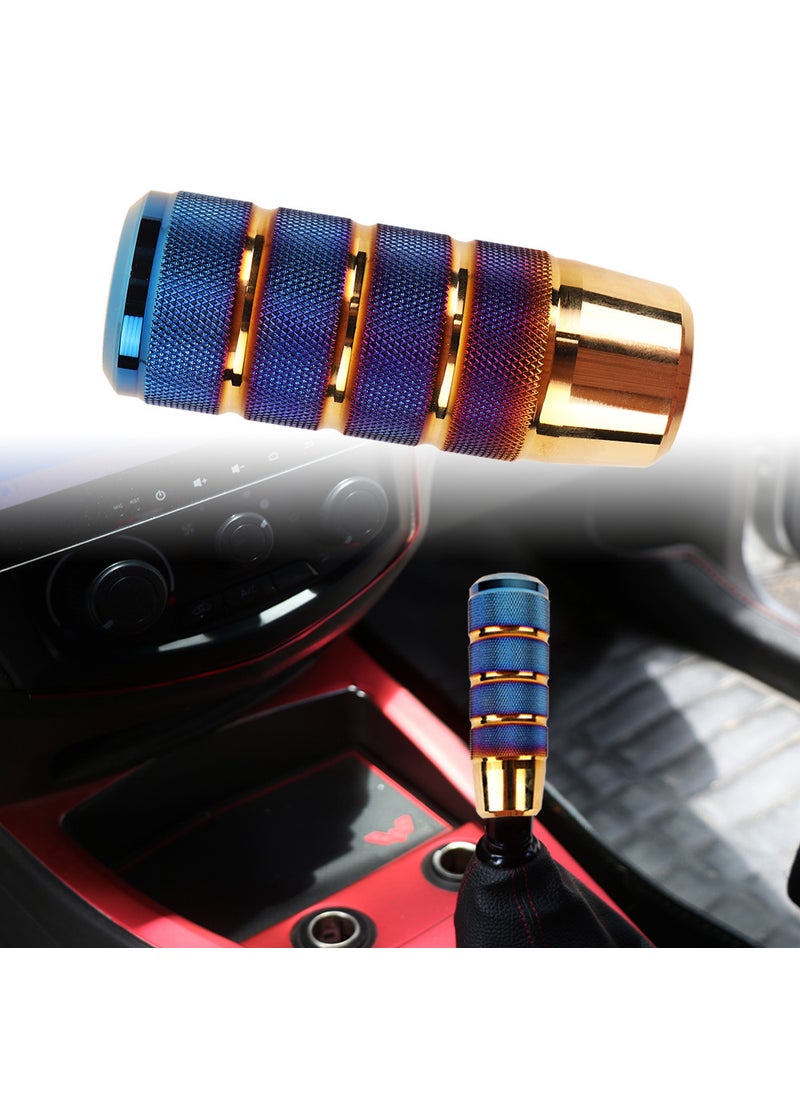 Car modified automatic manual gear 9.5cm knurled gear head frosted blue colorful aluminum alloy gear head