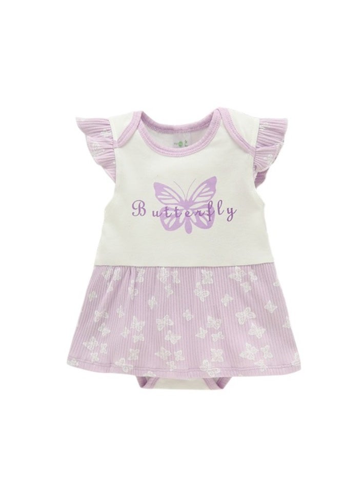 Bambimici Butterfly Printed Bodysuit Short Sleeve 2-Piece