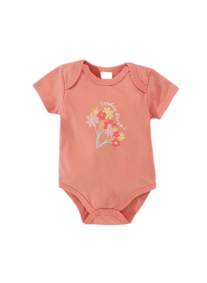 Bambimici 3-Piece Short Sleeve Flower Printed Bodysuit for Baby Girl