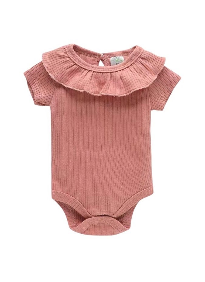 Bambimici Plain Dark Pink Short Sleeve Bodysuit