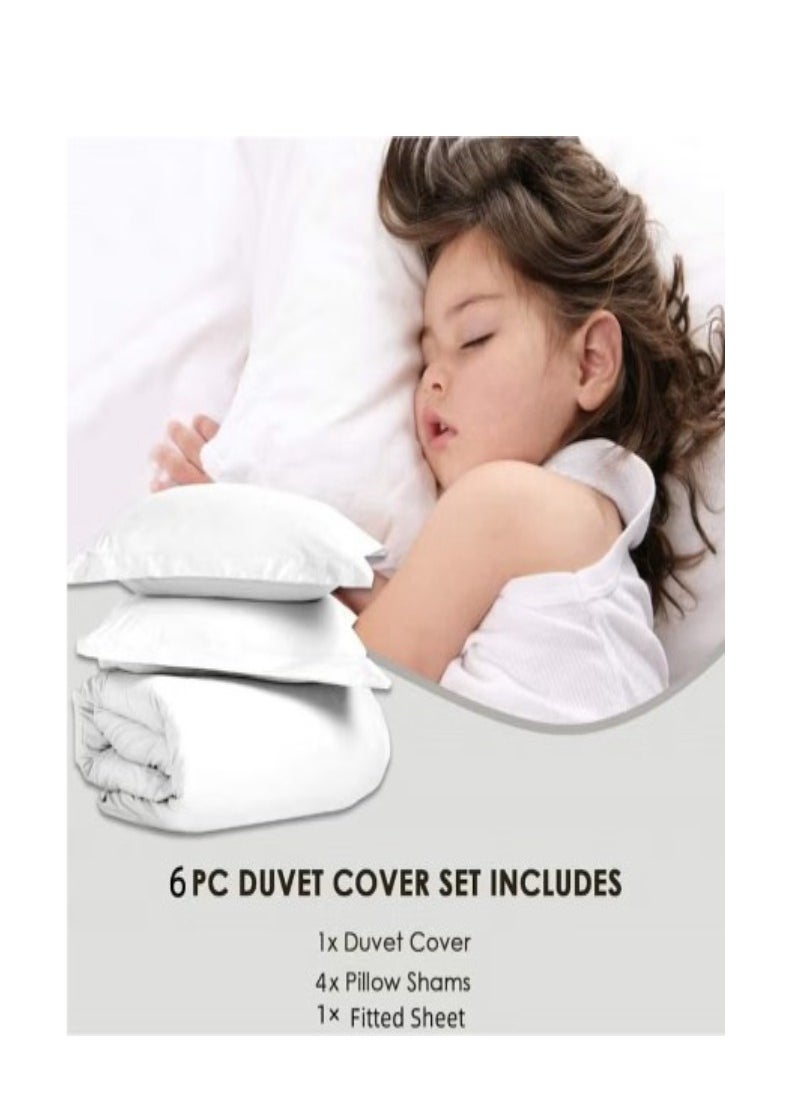 MMM HOME Embroidered 6pcs Super King/King/Single size High Cotton Hotel Master Quality Bedding Set Duvet Cover/Bedsheet/Pillow covers set