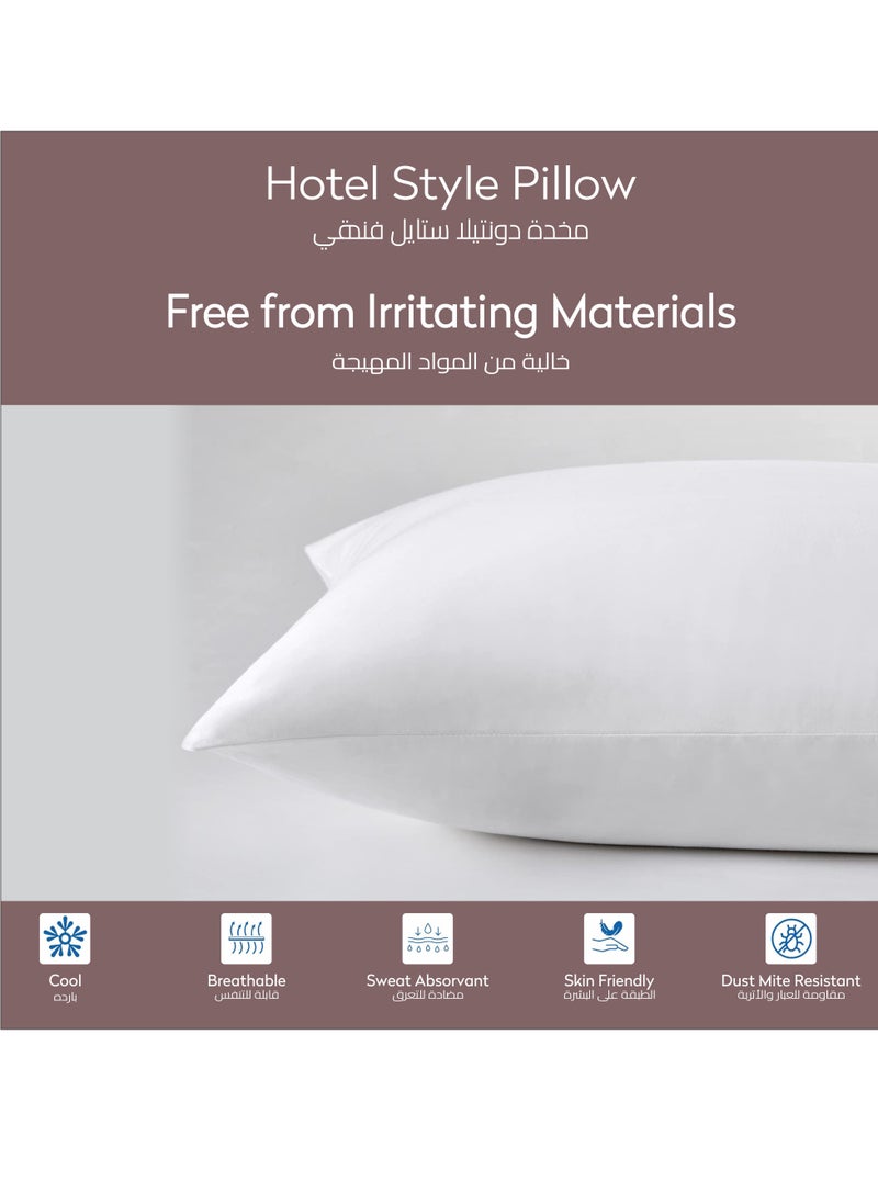 Pillow 1 Piece (1000 Gm) King Size Bed Pillow 50x75 cm Hotel Style Double Edge Stitched Premium Gel Fiber Mid Loft White