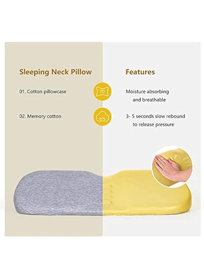 Cervical Neck Pillow for Sleeping, Memory Foam Pillow Neck Bolster Pillow for Stiff Neck Pain Relief, Neck Support Pillow Cervical Pillows for Pain Relief Sleeping Bed Pillow (Light Grey)