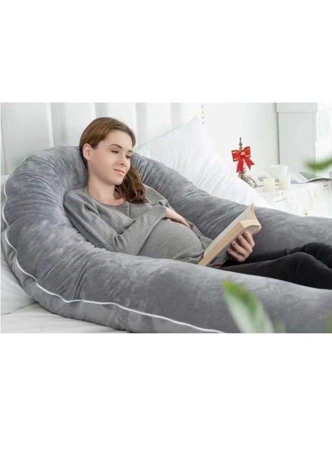 U-shaped pillow for pregnant women 130x70cm gray