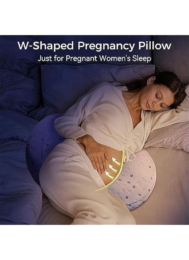 Pregnancy Pillow for Sleeping, Pregnancy Body Pillow for Pregnant Women Maternity Pillow Wedge, Detachable and Adjustable Double-Sided with Pillow Cover Support for Pregnancy Belly/Back Support