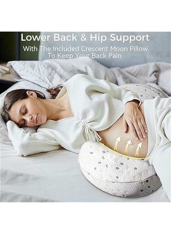 Pregnancy Pillow for Sleeping, Pregnancy Body Pillow for Pregnant Women Maternity Pillow Wedge, Detachable and Adjustable Double-Sided with Pillow Cover Support for Pregnancy Belly/Back Support