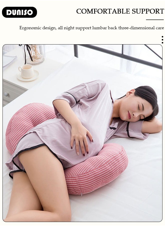 Maternity Pillow Comfortable Pregnancy Pillows for Sleeping, Maternity/Pregnancy Body Pillow Support for Back, Legs, Belly of Pregnant Women, Detachable and Adjustable with Pillow Cover