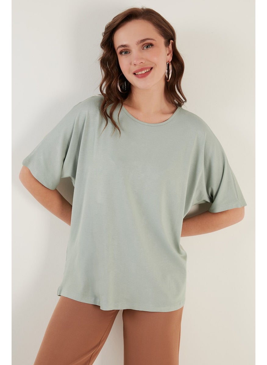 Crew Neck Oversize Blouse Women's Blouse 5864528
