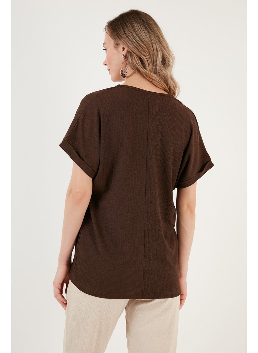 Button Detailed V-Neck Blouse Women's Blouse 5865567