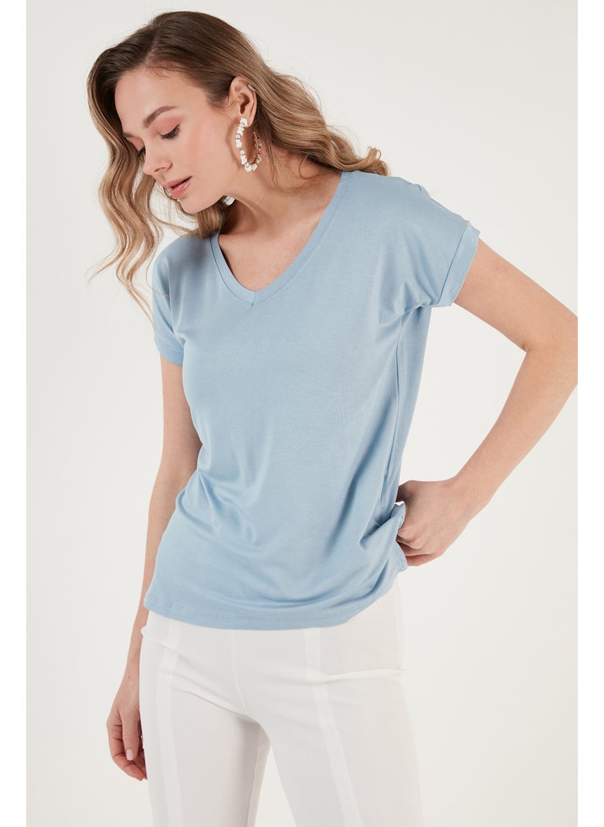 V-Neck Relaxed Cut Blouse Women's Blouse 5862000