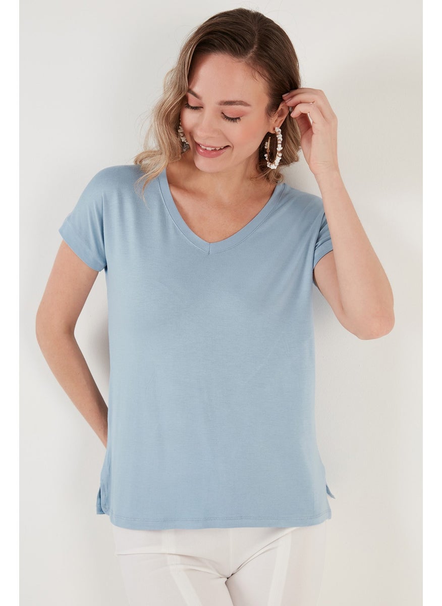 V-Neck Relaxed Cut Blouse Women's Blouse 5862000