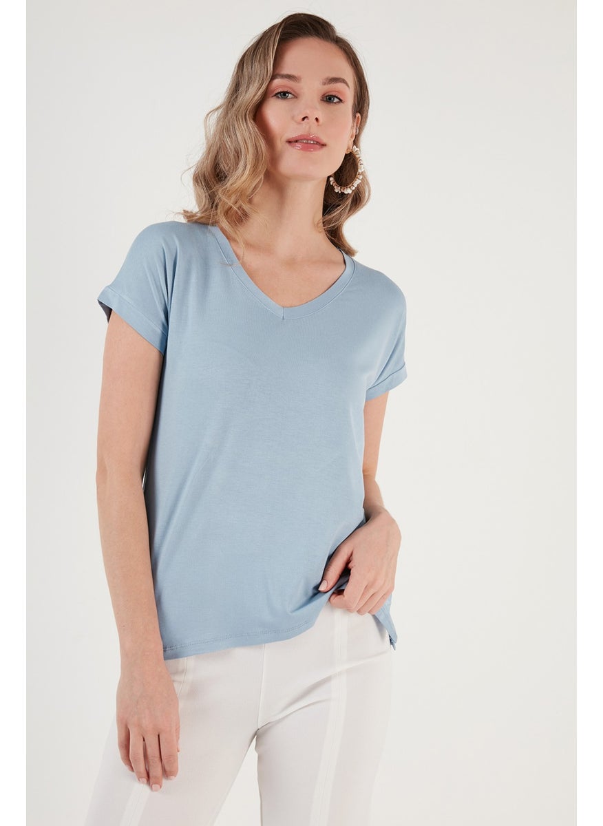 V-Neck Relaxed Cut Blouse Women's Blouse 5862000