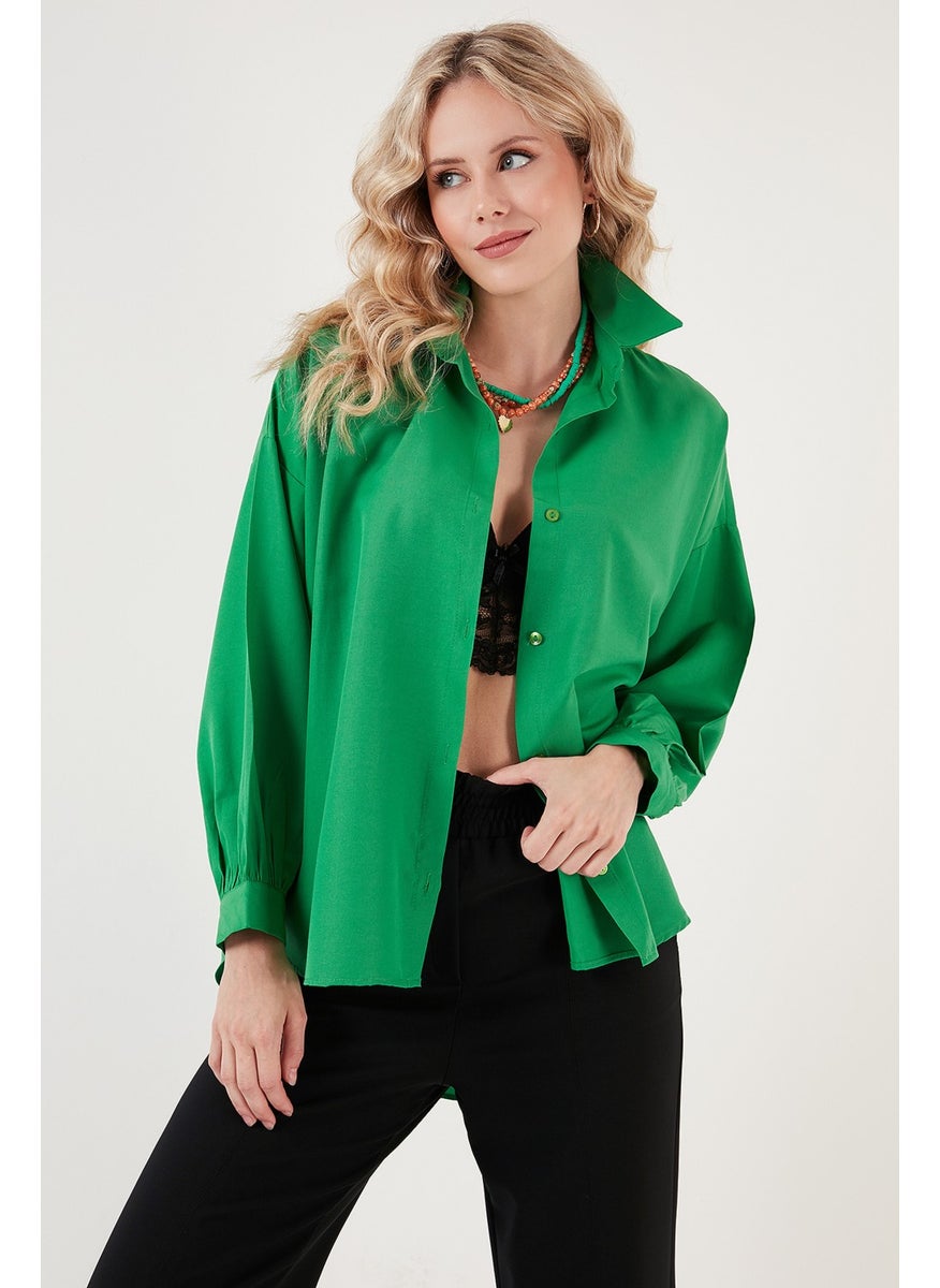 Cotton Comfortable Cut Poplin Shirt Women's Shirt 6234788