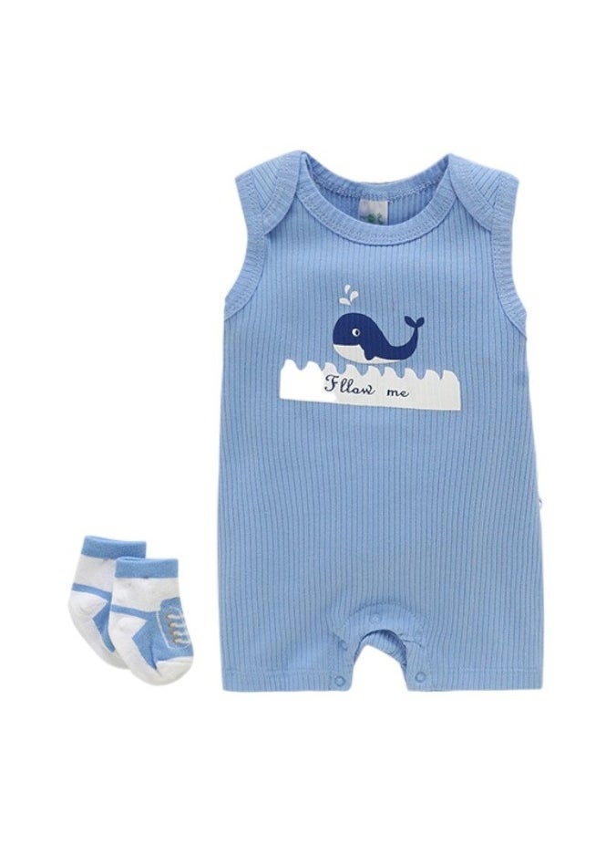 Bambimici Whale Printed Bodysuit 2-Piece