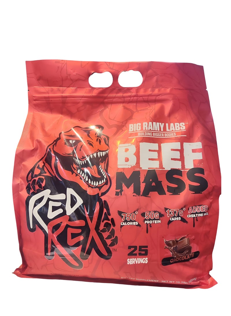 Big Ramy Labs, Redrex Beef Mass 50g Protein, 10.7Lbs, Chocolate, 25 Servings