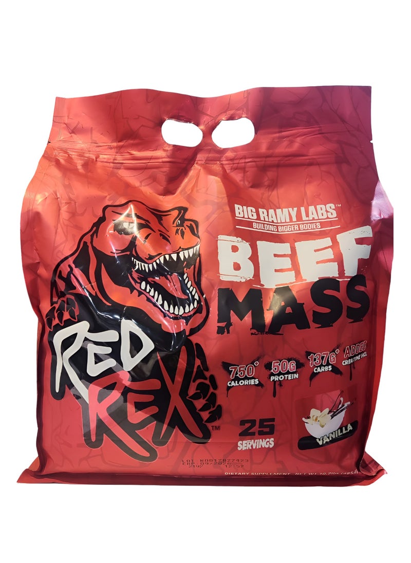Big Ramy Labs, Redrex Beef Mass 50g Protein, 10.7Lbs, Vanilla, 25 Servings