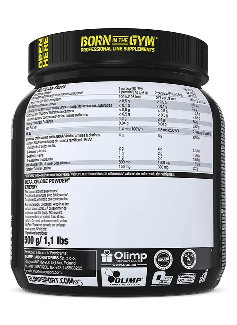 BCAA Xplode Energy Fruit Punch 78 Portions 500g