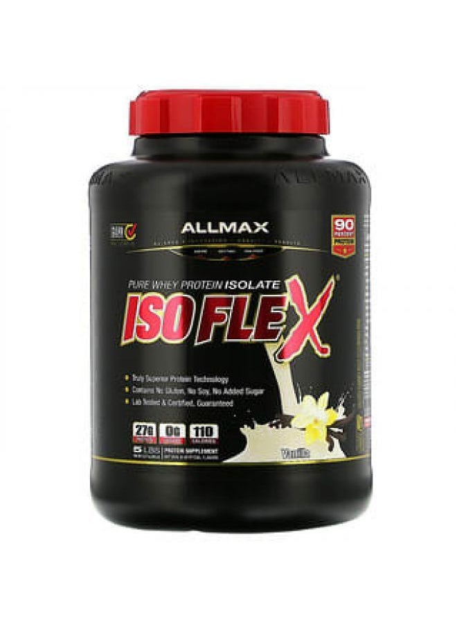 ALLMAX Nutrition Isoflex Pure Whey Protein Isolate (WPI Ion-Charged Particle Filtration) Vanilla 5 lbs (2.27 kg)