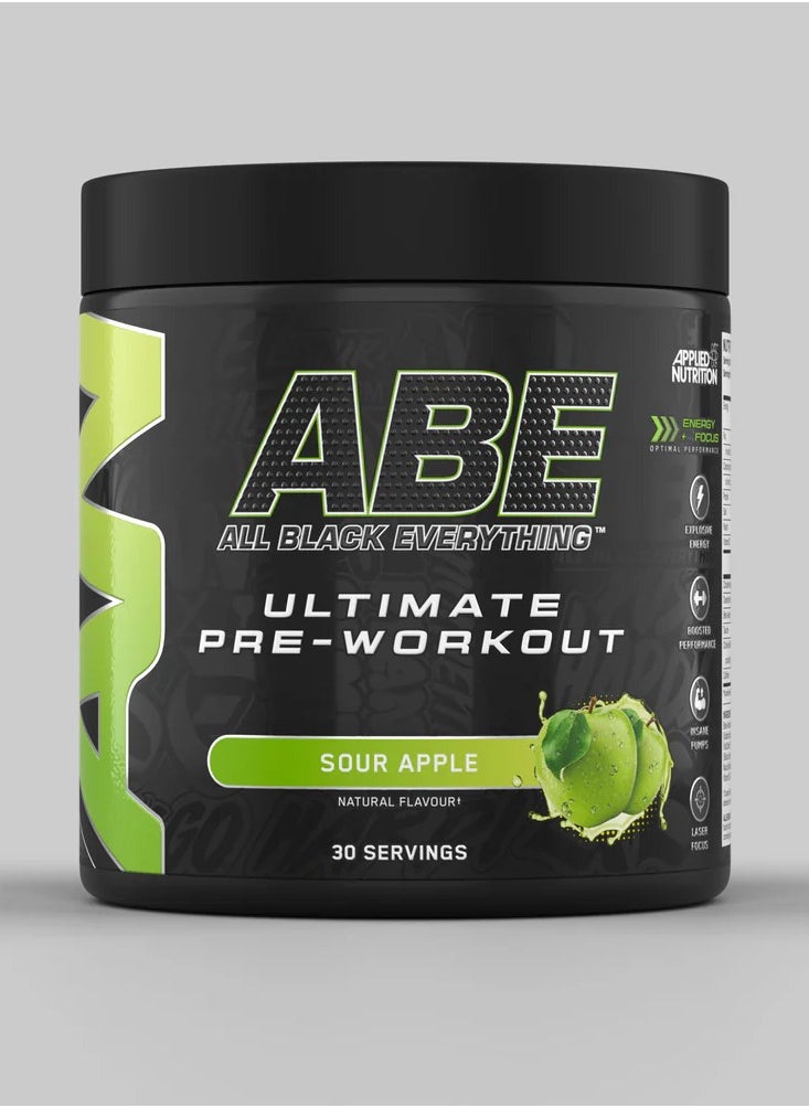 ABE Ultimate Pre-Workout Powder - Sour Apple Flavor, 30 Servings | Boost Energy, Focus & Performance