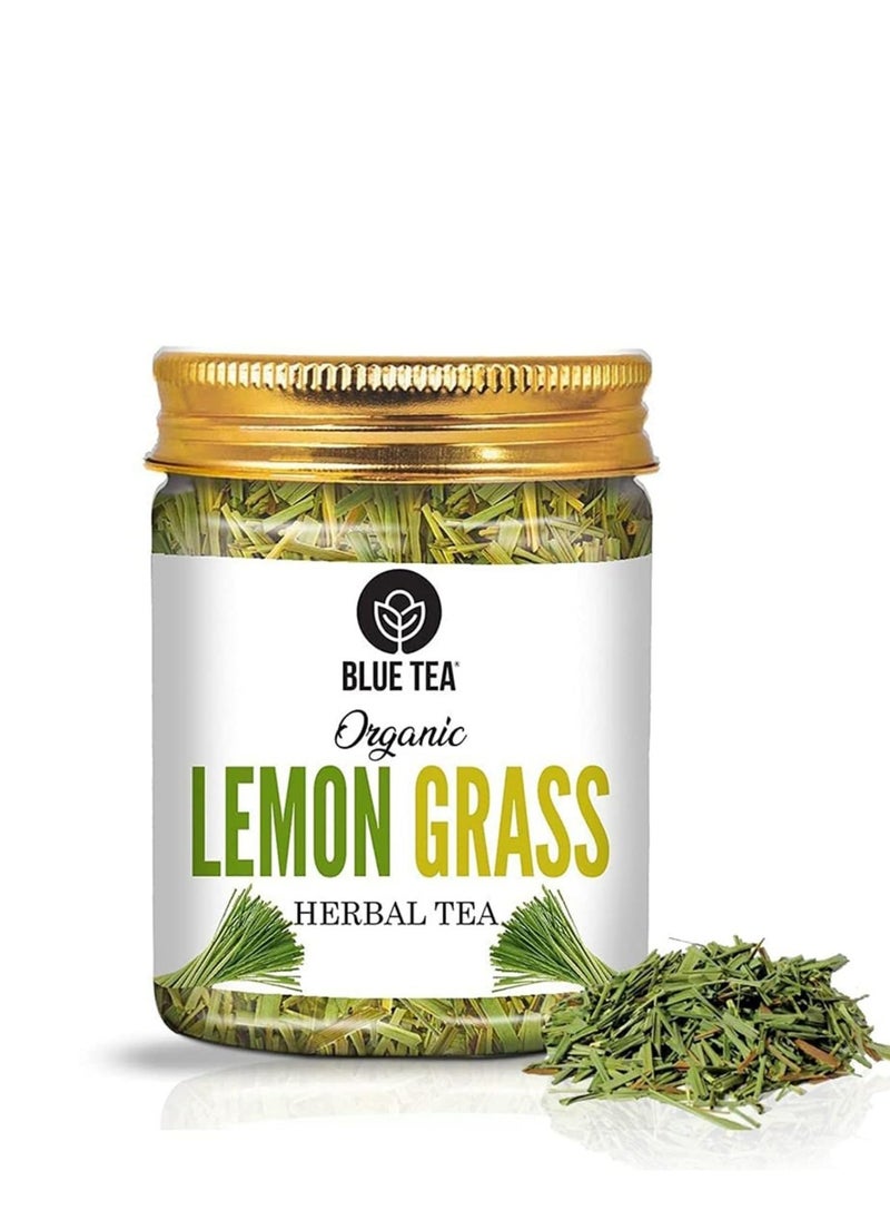 BLUE TEA - Lemongrass Tea - 100g -100 Cups) || Diwali Gifts || BOOST METABOLISM || Detox Tea - Flower Based - Herbal Tea - Caffeine Free - Vegan - Gluten Free - Zero Sugar | Pet Jar Packaging