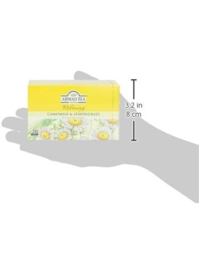 Ahmad Tea Camomile & Lemongrass Infusion, 20 Count (Pack of 6)