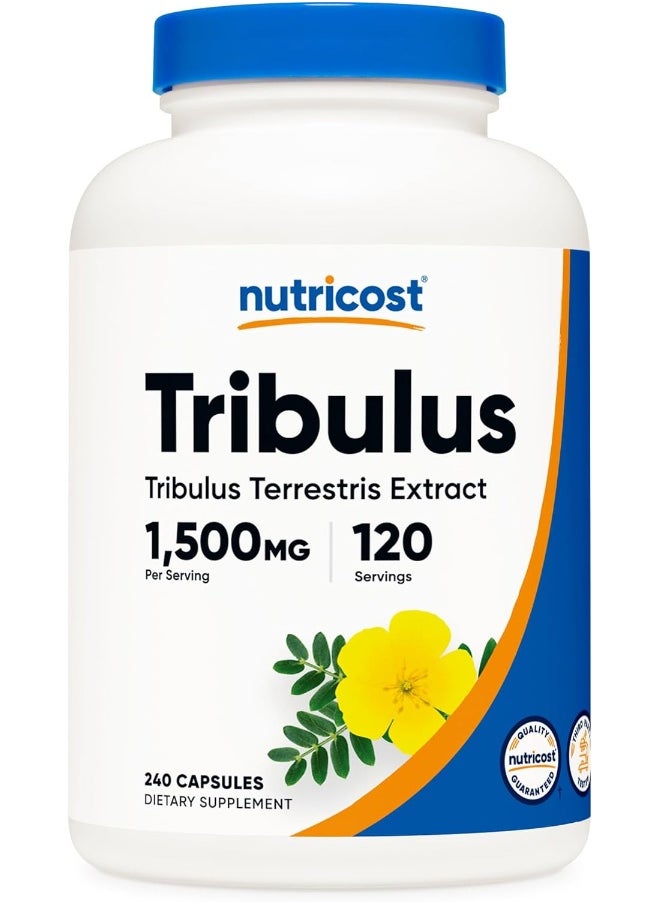 Nutricost Tribulus Terrestris Extract 1500mg, 240 Capsules - 40% Saponins, 120 Servings, Non-GMO, Gluten Free