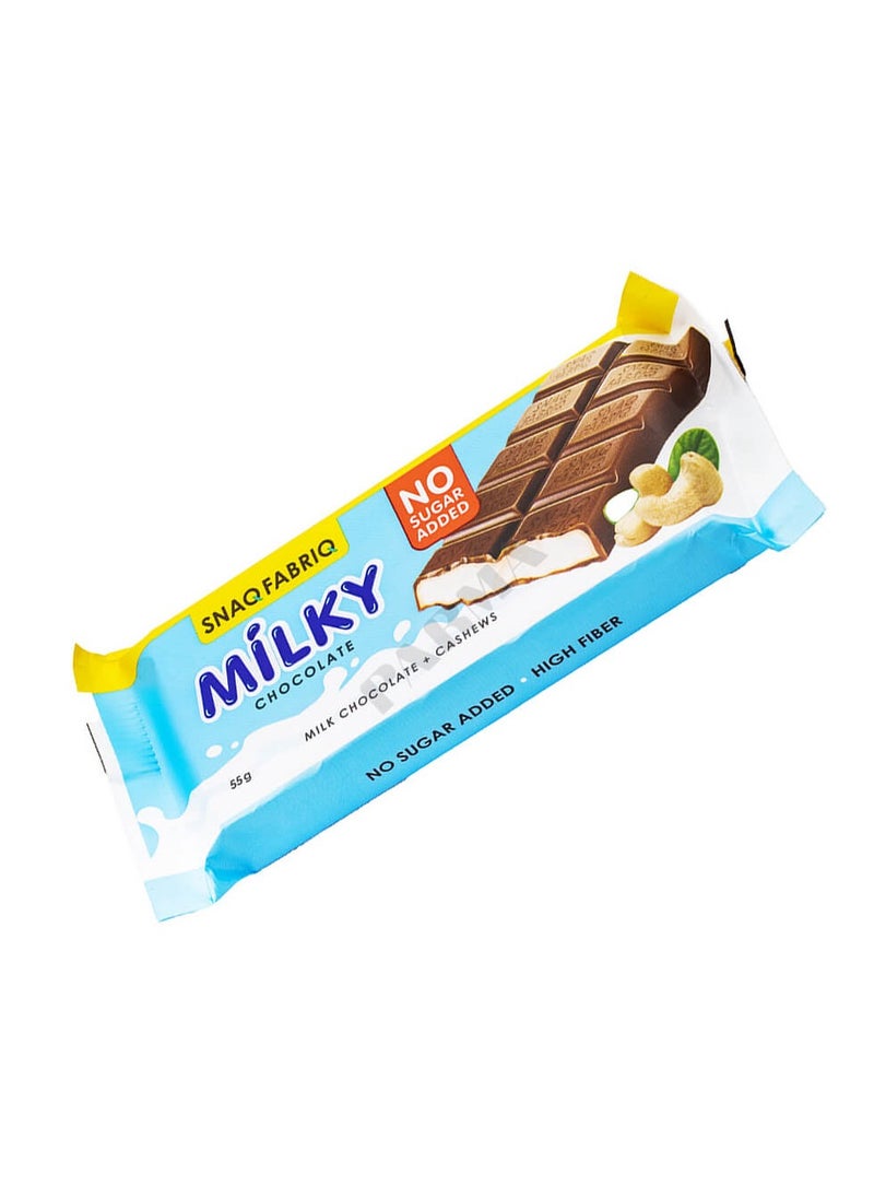 Snaq Fabriq Milky Chocolate Milk Chocolate + Cashew 12x55g