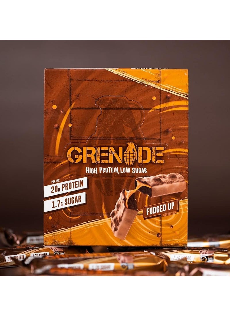 Grenade, High Protein Bar, 20g Protein, Fudged Up, 12x60g