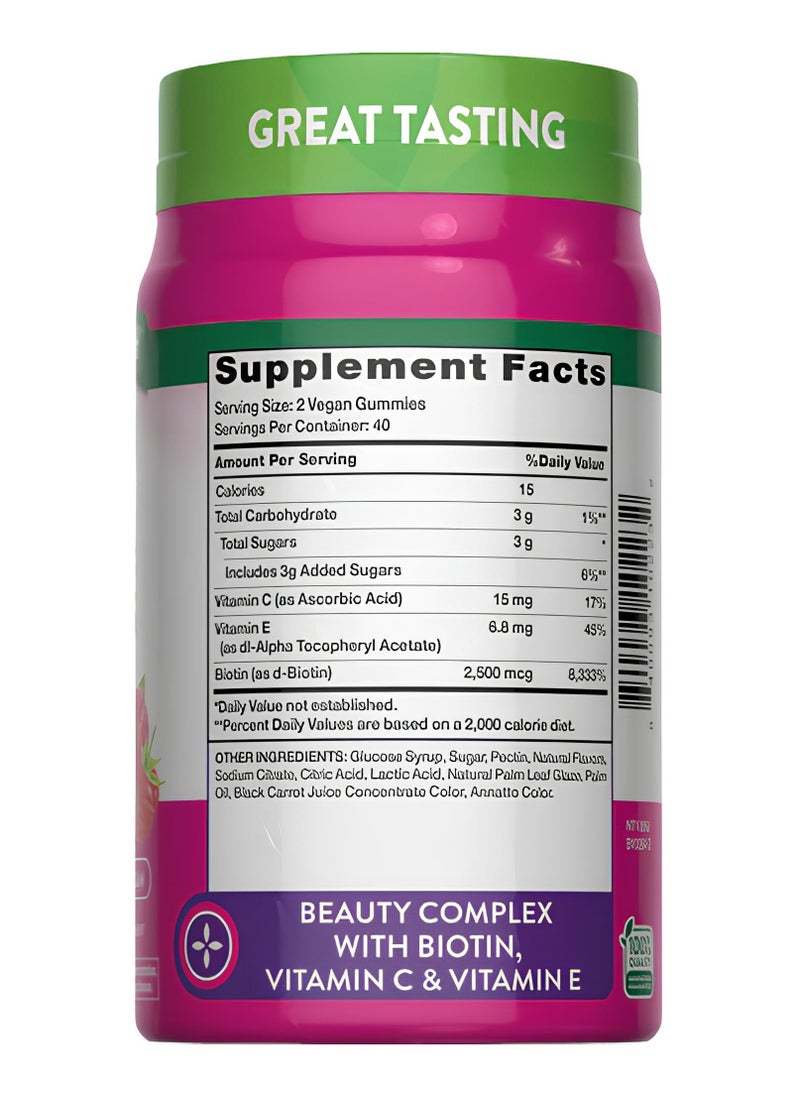 Nature’s Truth, Hair,Skin & Nails, Biotin 2500mcg, Natural Fruit, 80 Gummies, 40 Servings