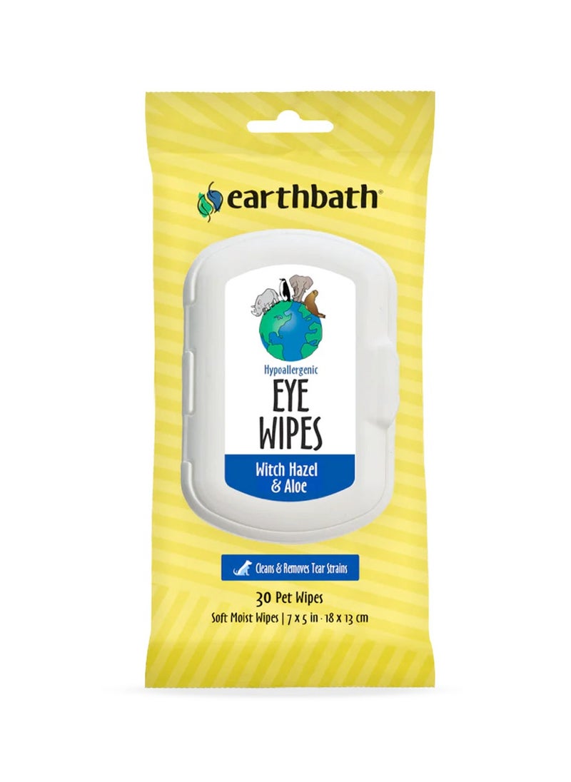 Earthbath Hypoallergenic Eye Wipes (Witch Hazel & Aloe) – 30 Wipes