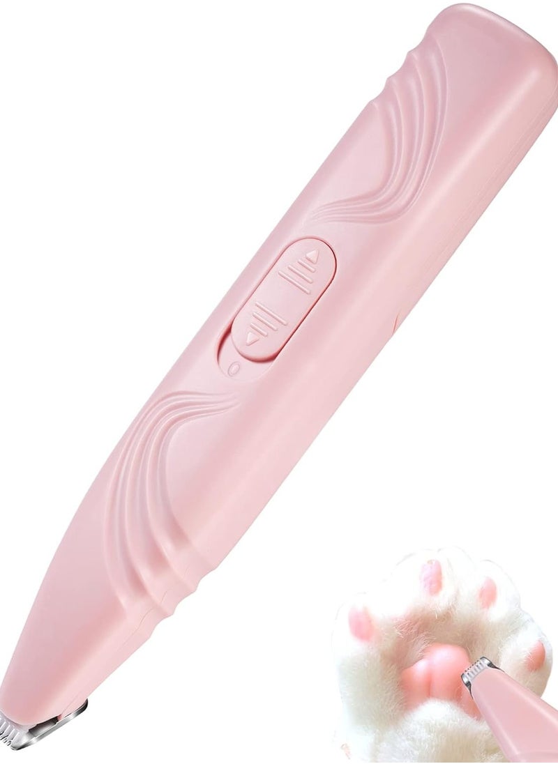 Dog & Cat Paw Trimmer, Cordless Electric Small Pet Grooming Clippers Hair Trimmer for Dogs Cats, Low Noise for Trimming Pet's Hair Around Paws, Eyes, Ears, Face, Rump (Pink)