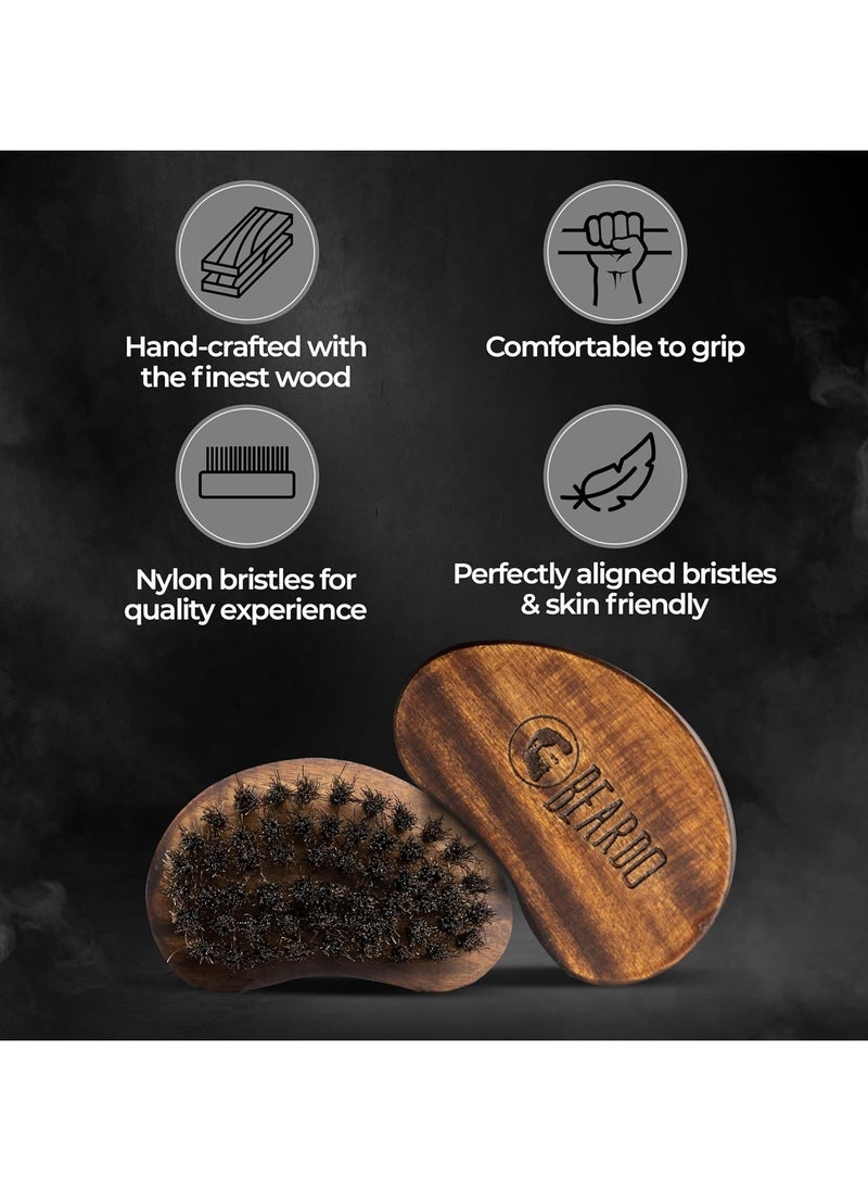 Bristle Beard Brush - Fine 100% Bristles for Effortless Beard Styling - Detangle and Tame frizzy unruly beard