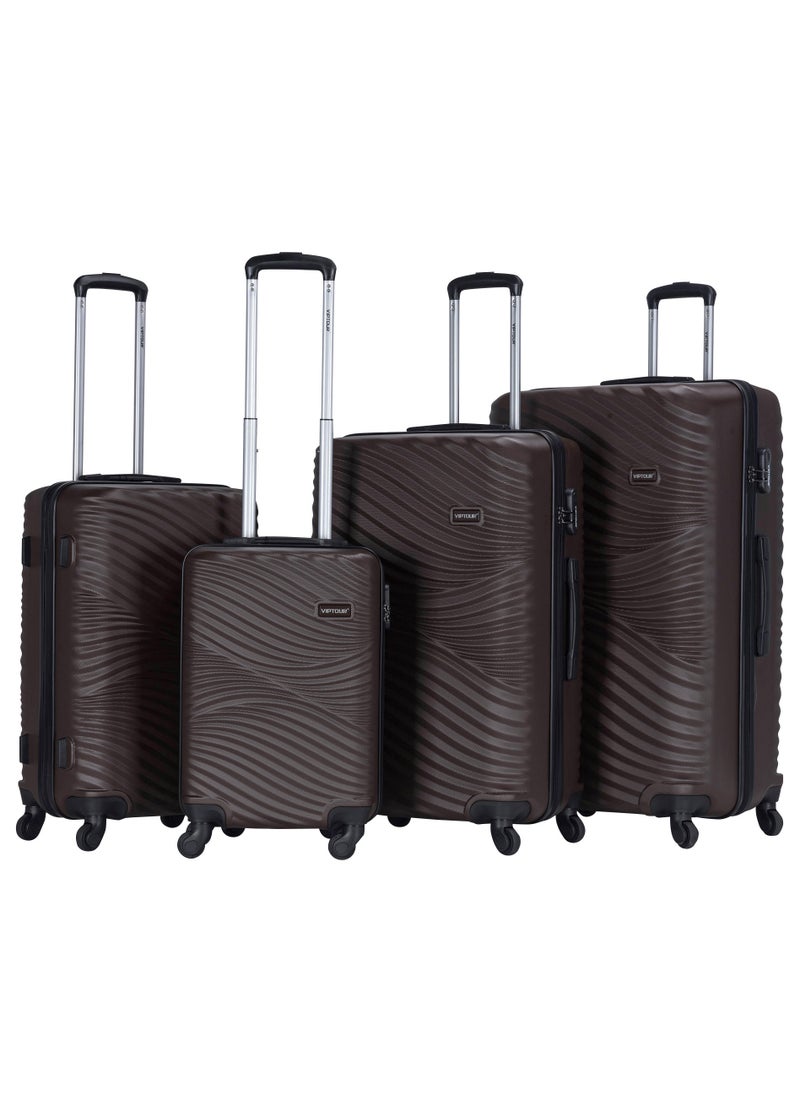 Set of 4 ABS Trolley Luggage With Number Lock 20,24,28,32 Inches