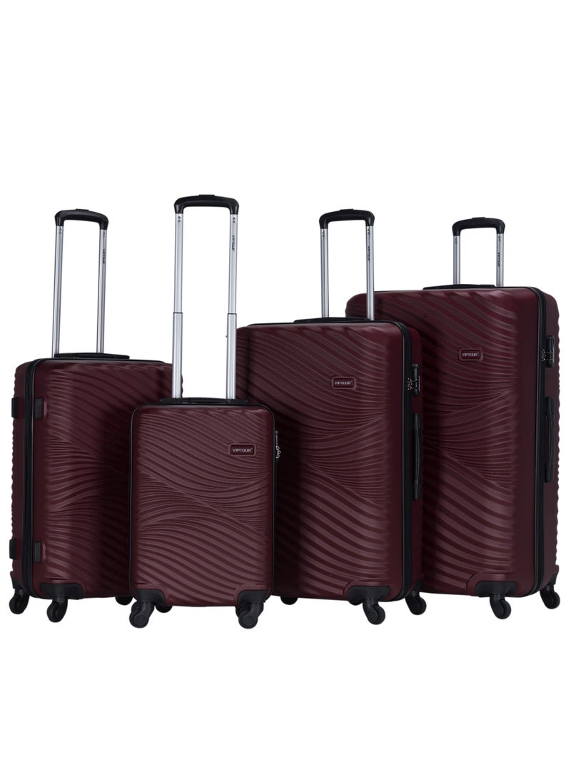 Set of 4 ABS Trolley Luggage With Number Lock 20,24,28,32 Inches