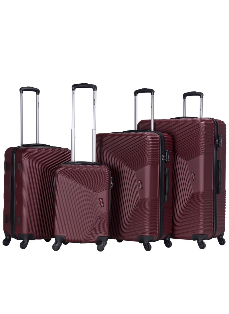 Set of 4 ABS Trolley Luggage With Number Lock 20,24,28,32 Inches