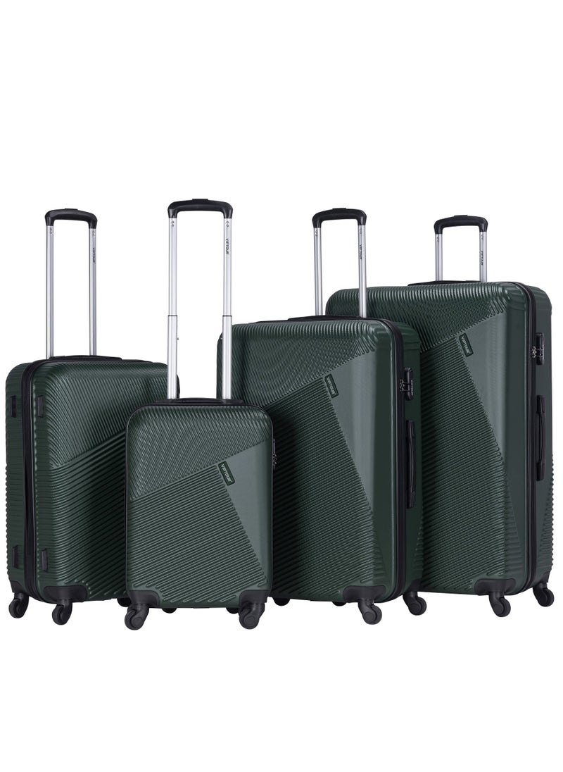 Set of 4 ABS Trolley Luggage With Number Lock 20,24,28,32 Inches