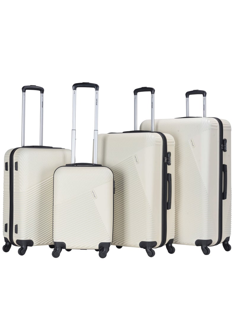 Set of 4 ABS Trolley Luggage With Number Lock 20,24,28,32 Inches