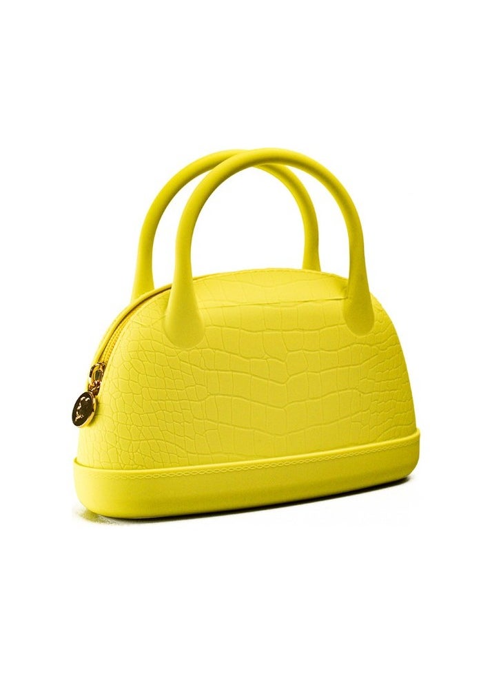 Ladies Crocodile Leather Bag Hand Cross Bag Single Shoulder Silicone Bag Colour:Yellow Shoe number:36 - 40