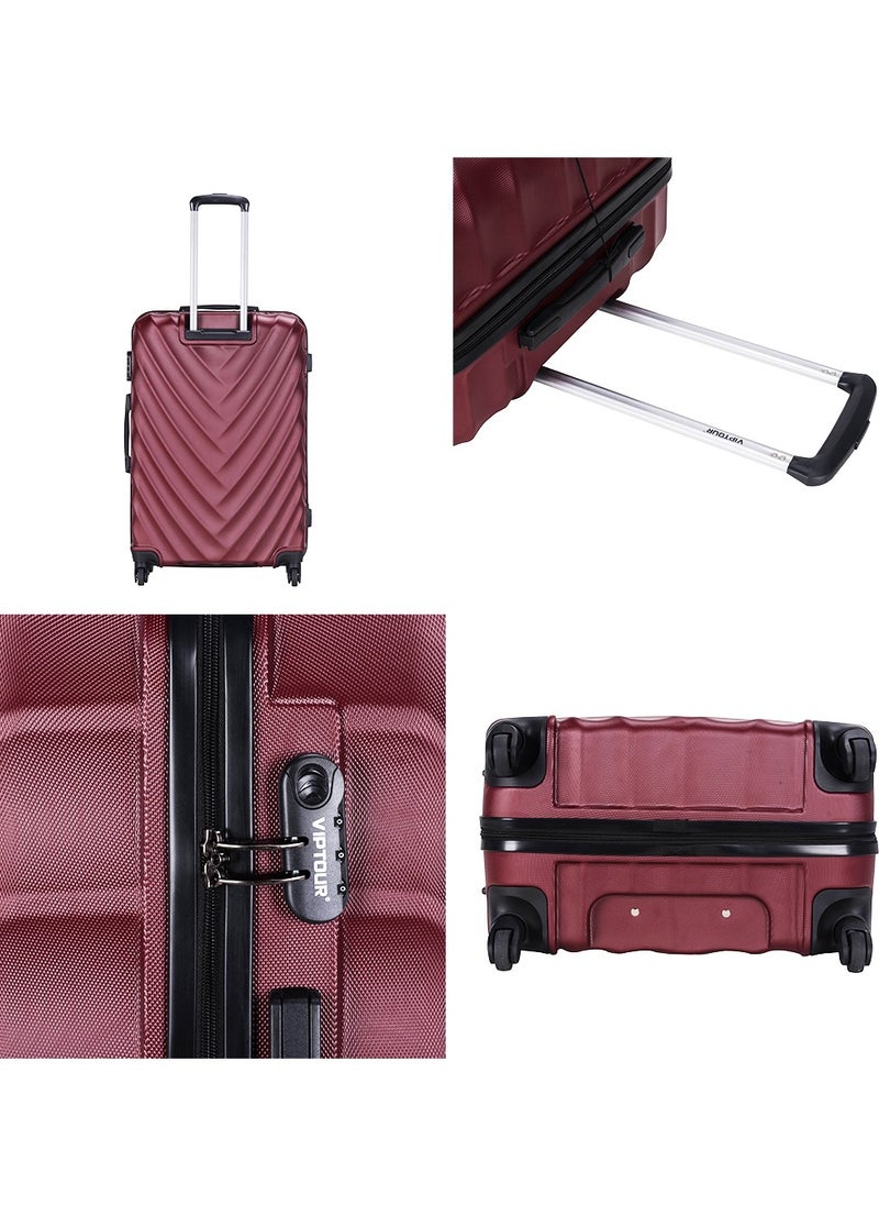 Set of 4 ABS Trolley Luggage With Number Lock 20,24,28,32 Inches