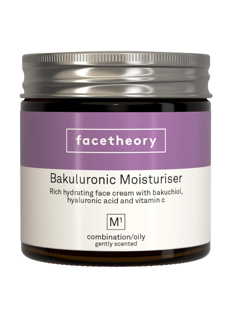 Bakuluronic Moisturizer M1 Face Cream with Vitamin C Bakuchiol Moisturizer that Hydrates and Revitalizes Skin Vegan and Cruelty Free Made in the UK Scented 50 ml