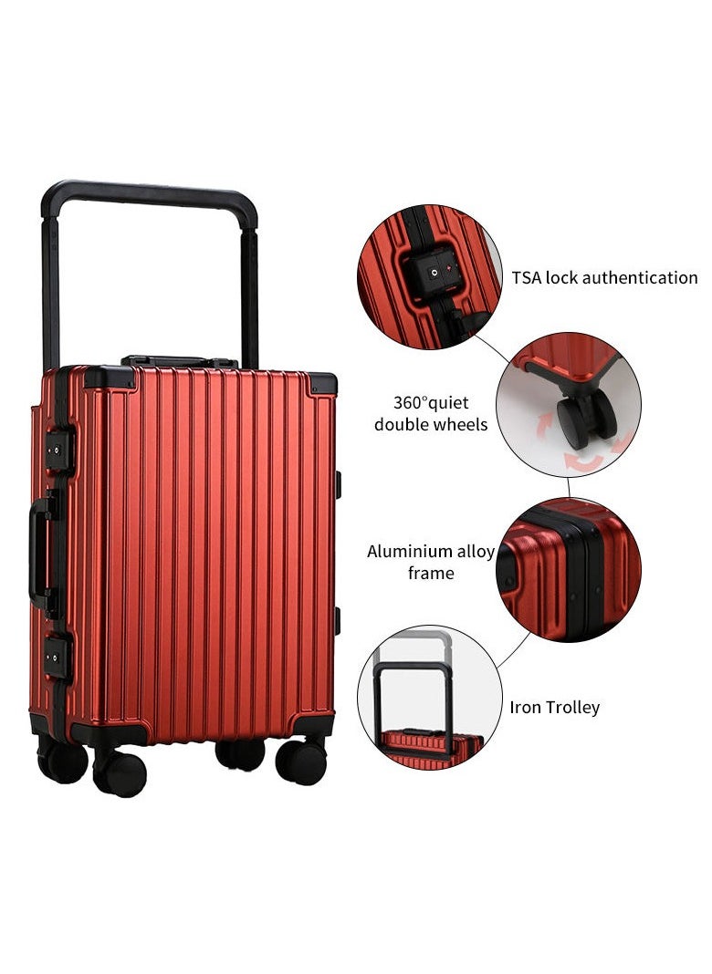 Zaappy 20-Inch Airline-Approved Cabin Size Aluminum Frame Luggage | TSA Lock, Wide Handle, Hardside Carry-On Suitcase with 360° Spinner Wheels for Easy Mobility