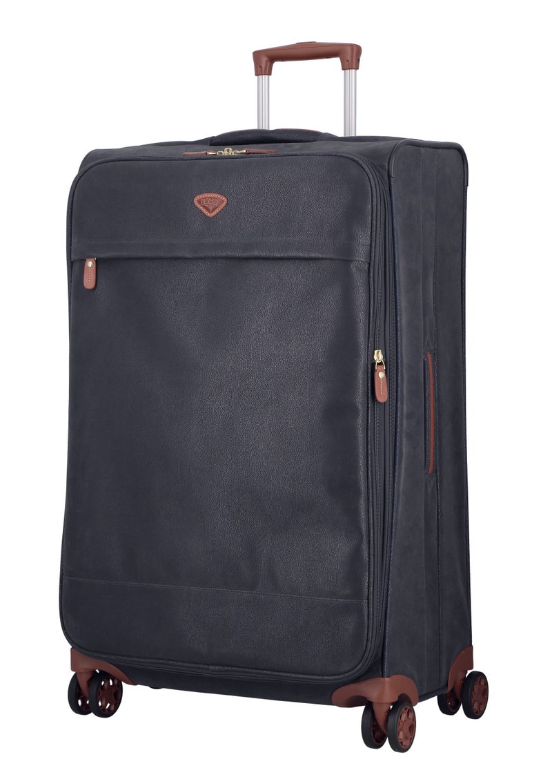 New Uppsala Soft Expandable Suitcase Luggage Trolley 78cm Large Navy Blue